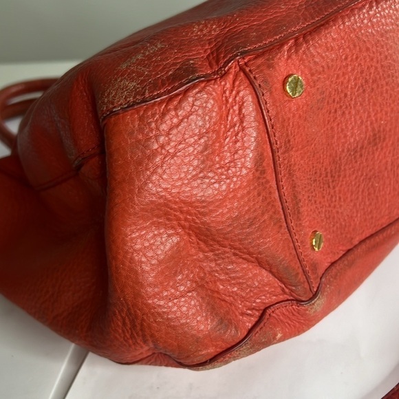 Tory Burch Amanda Orange Salmon Leather Satchel Shoulder Crossbody Bag - Picture 13 of 16